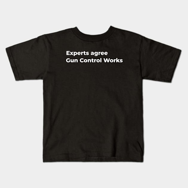 Experts Agree Gun Control Works Kids T-Shirt by musicanytime